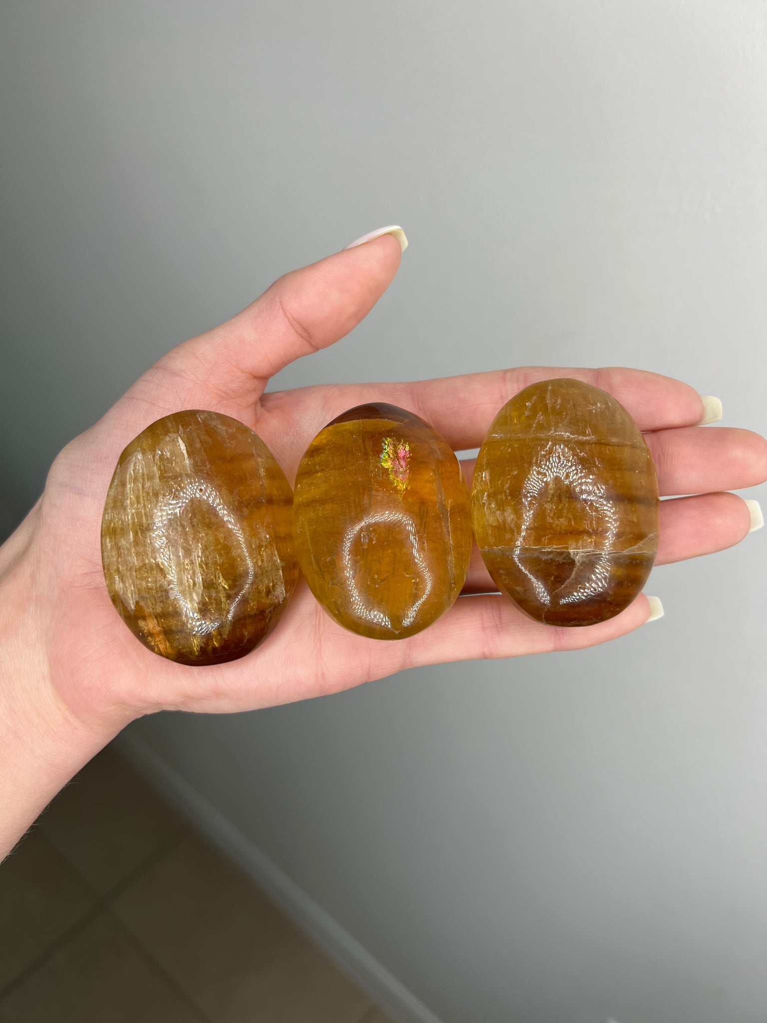 Yellow Fluorite Palmstone