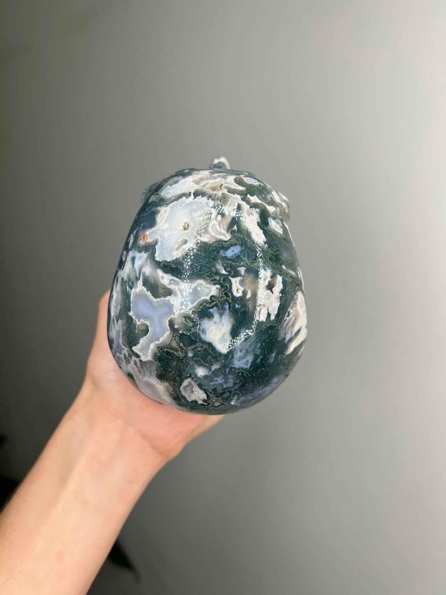 Moss Agate Skull