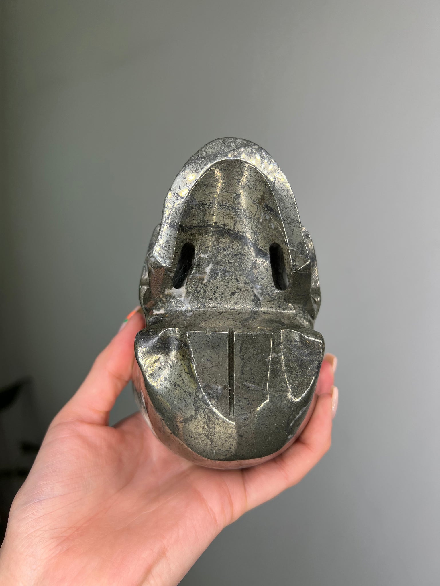 Pyrite w/ Quartz Skull