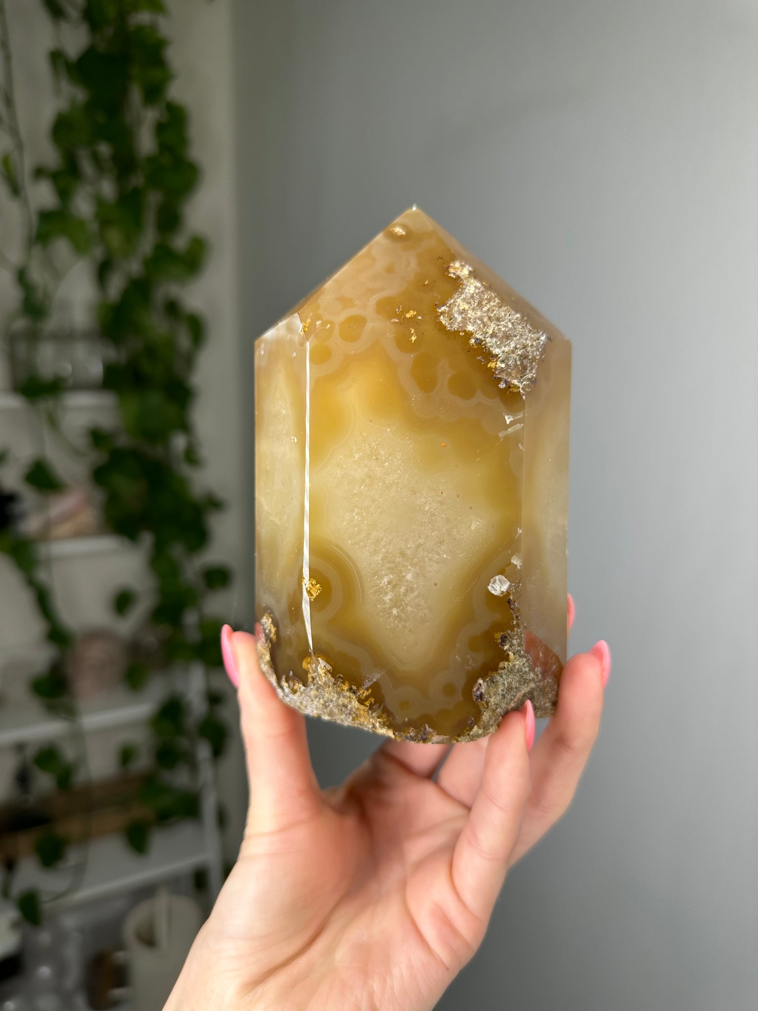 Golden Druzy Agate Tower