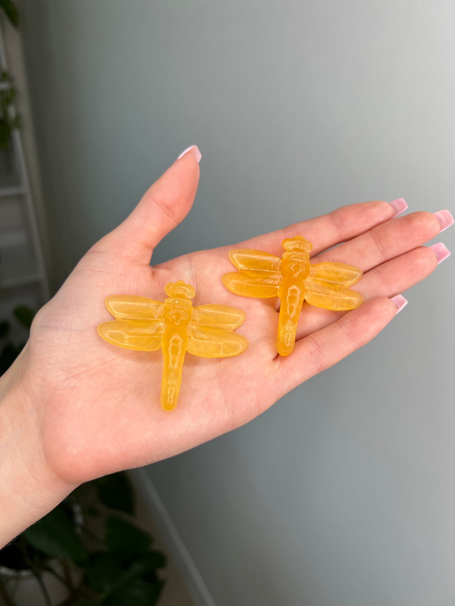 Orange Calcite Dragonfly