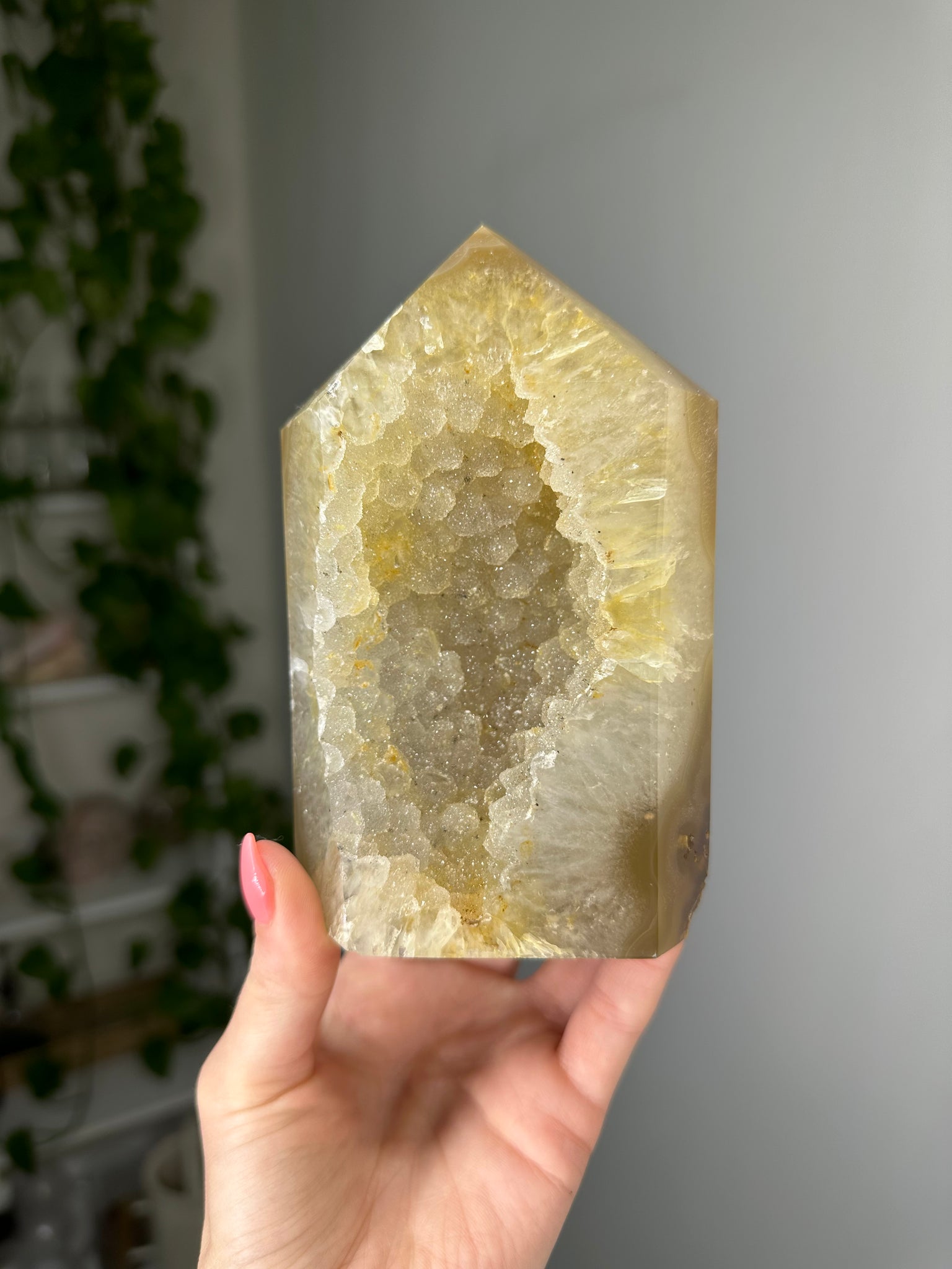 Golden Druzy Agate Tower