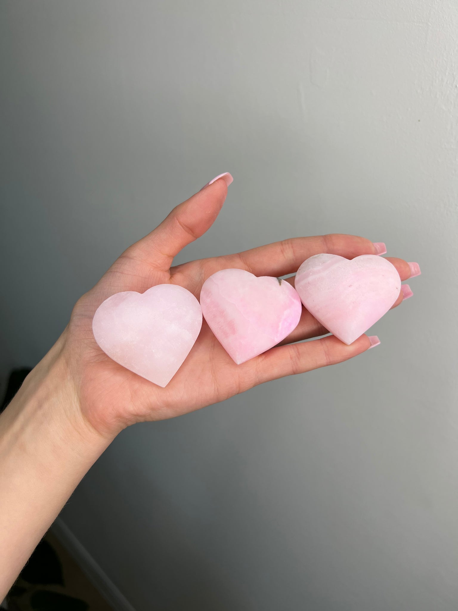 Pink Aragonite Heart