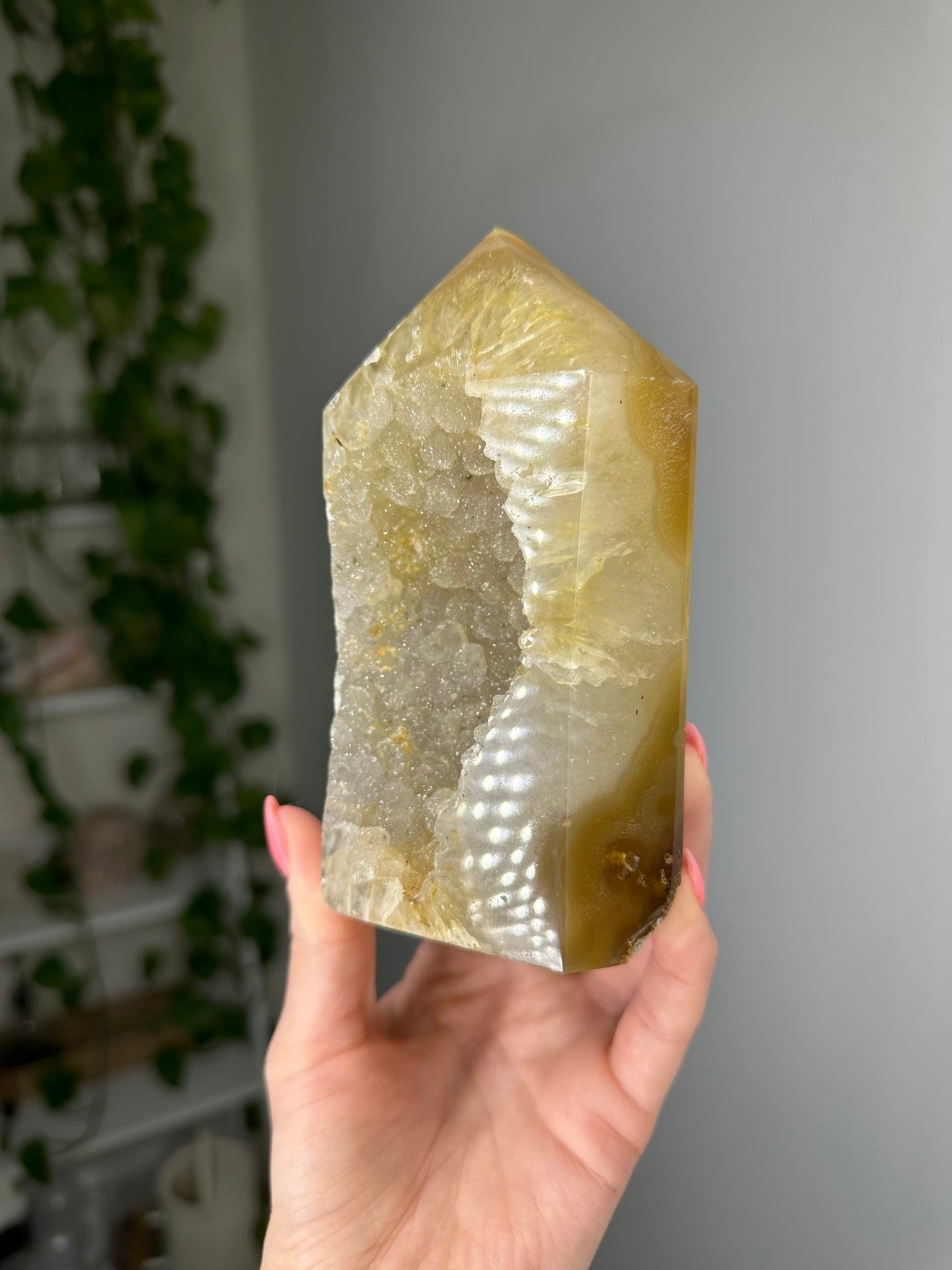 Golden Druzy Agate Tower