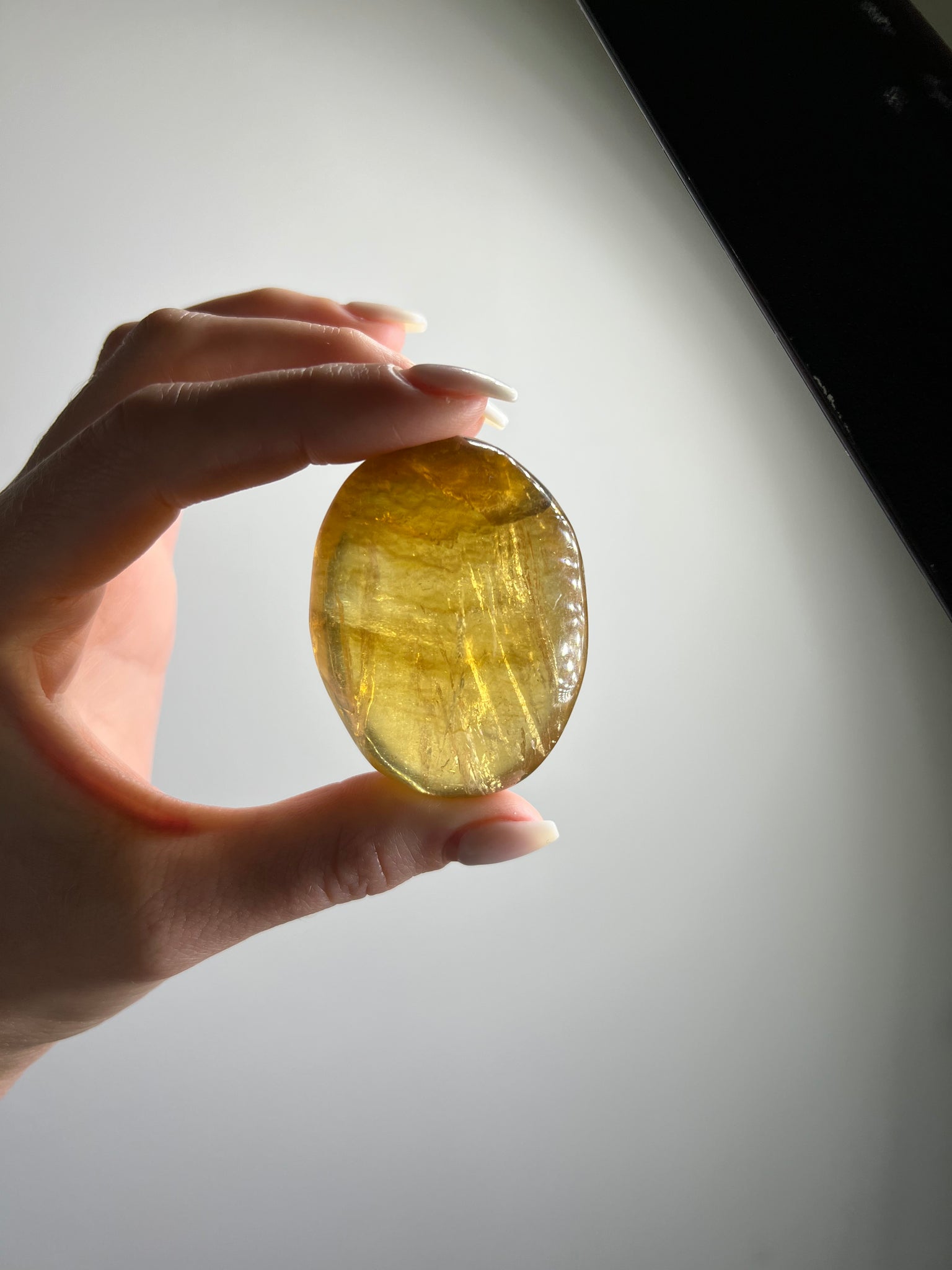 Yellow Fluorite Palmstone