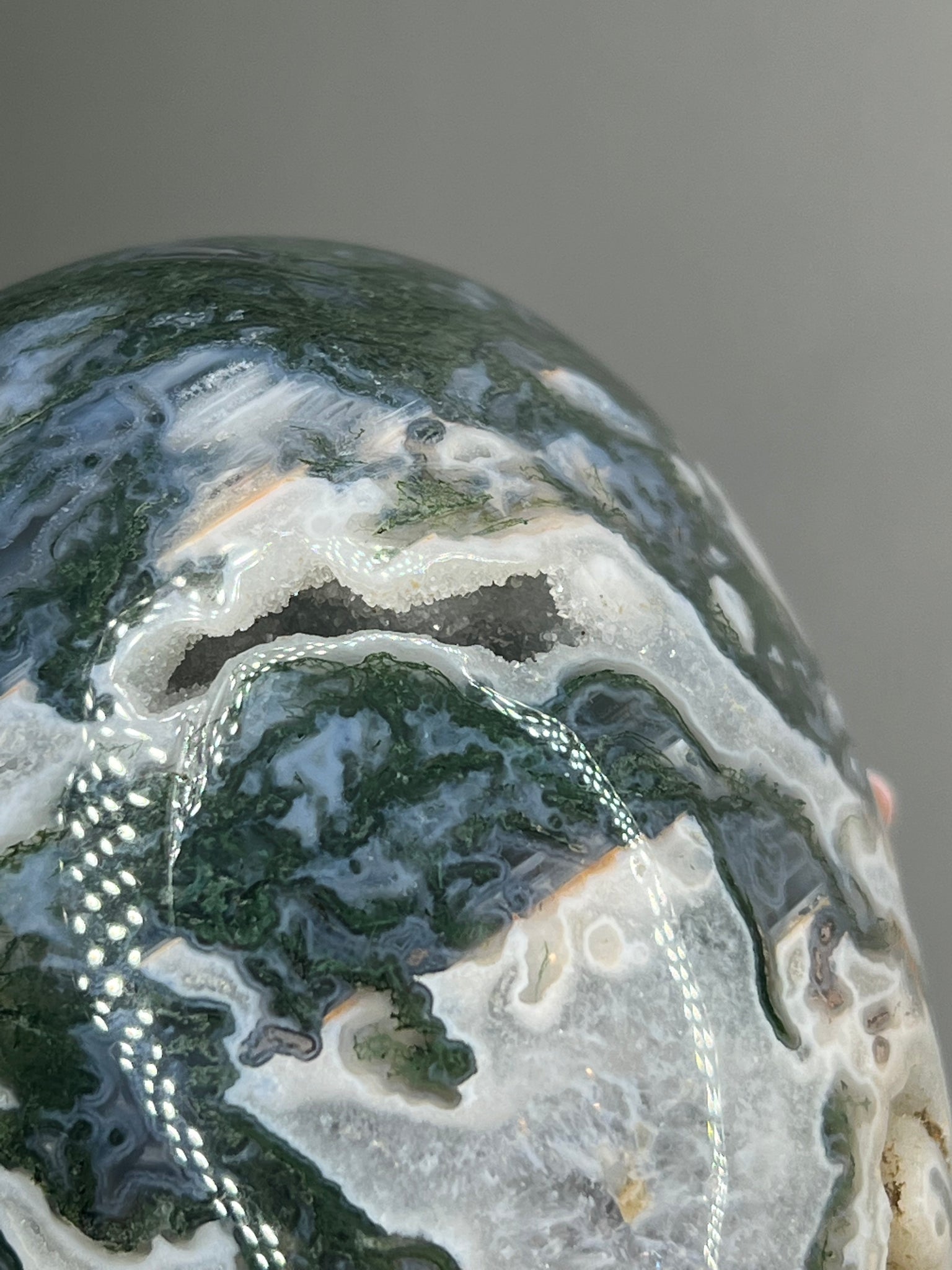 Moss Agate Skull
