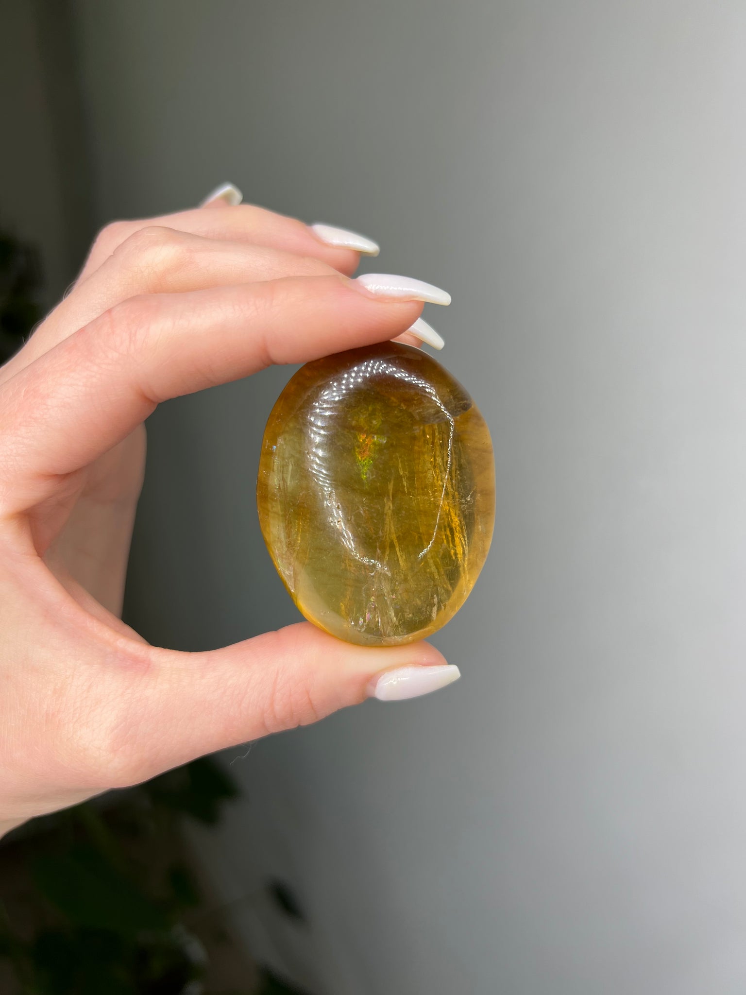 Yellow Fluorite Palmstone
