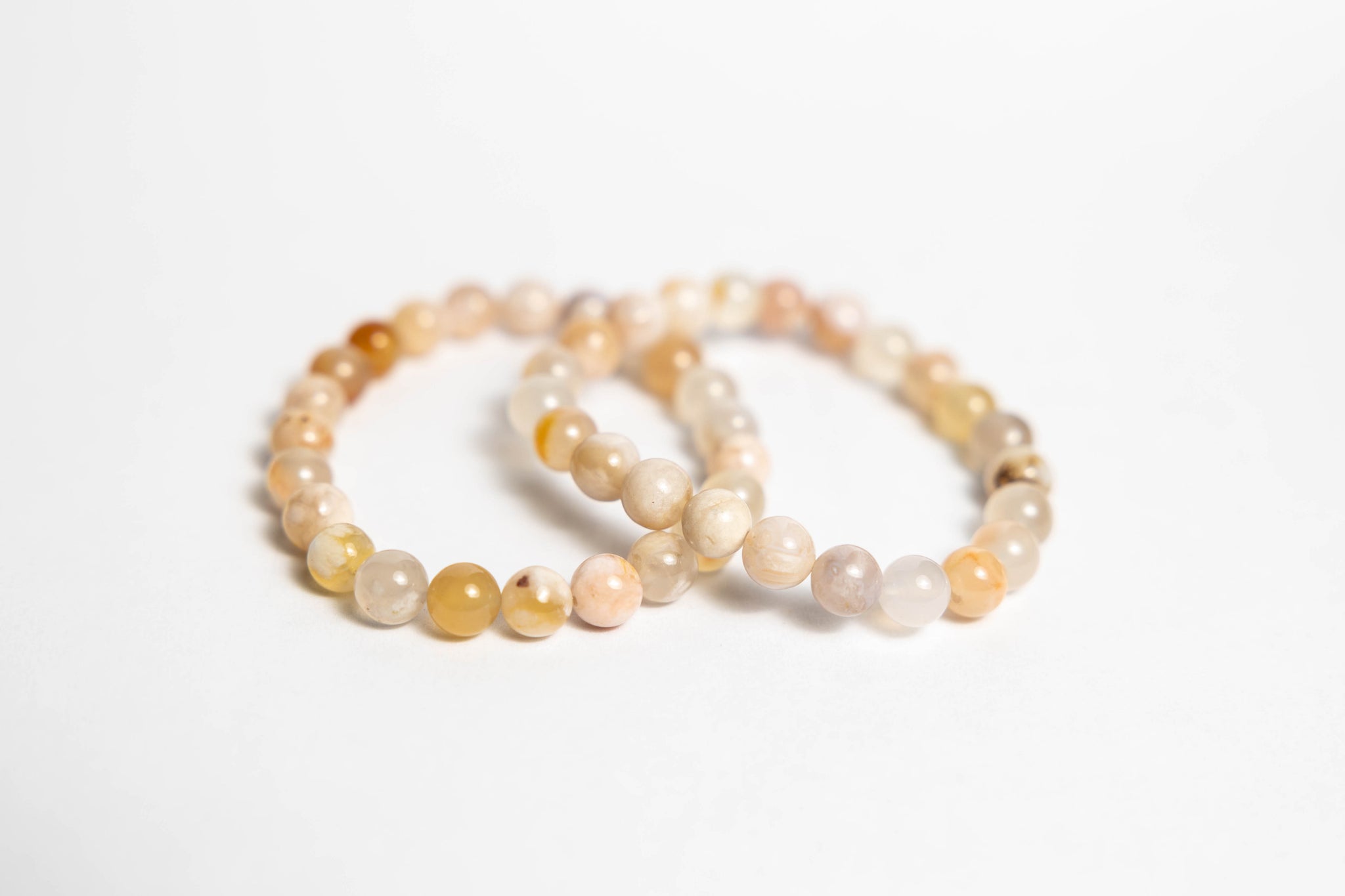 Flower Agate Bracelet - 8mm