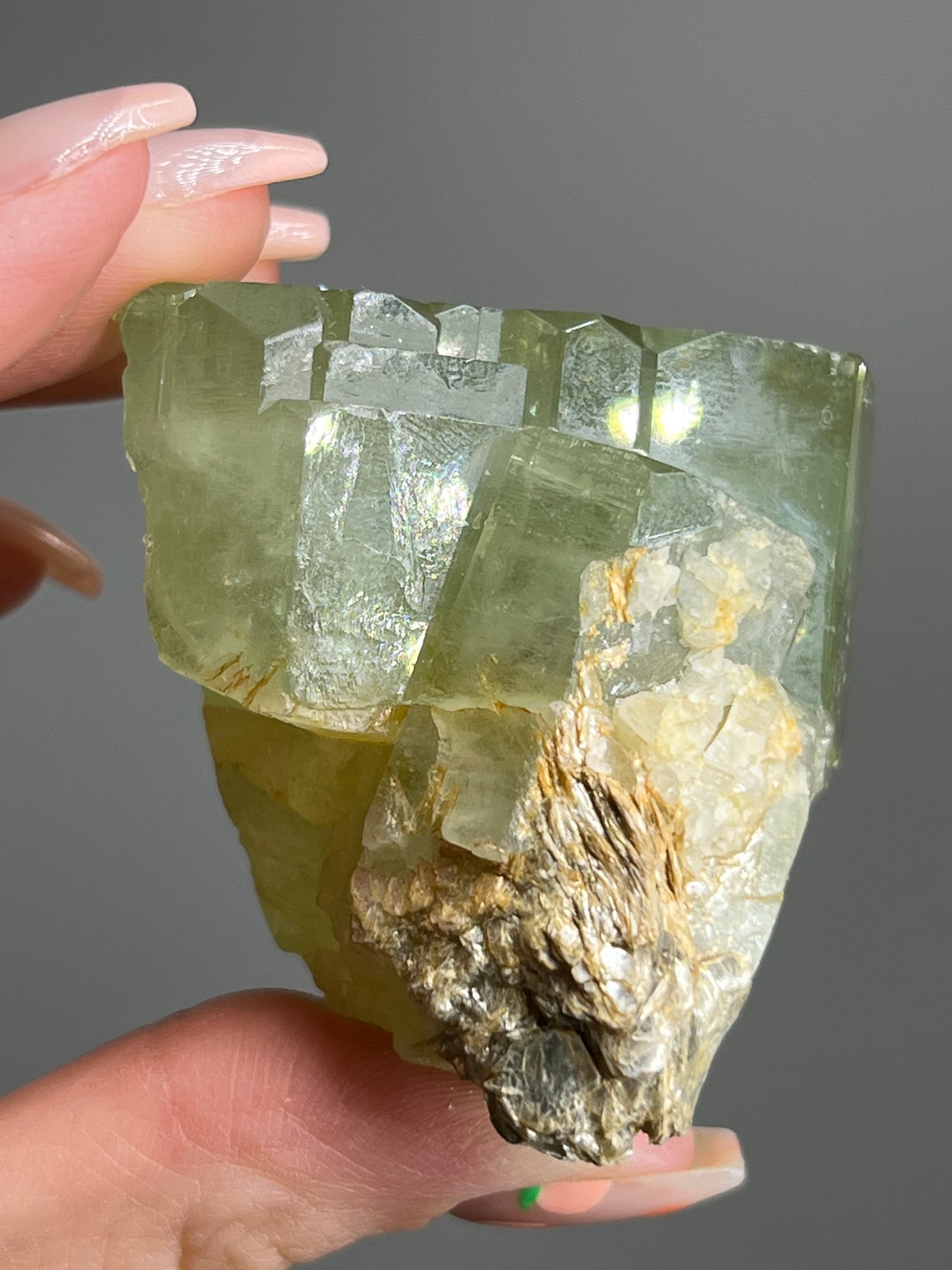 Green Beryl (Green Aquamarine) w/ Mica Specimen