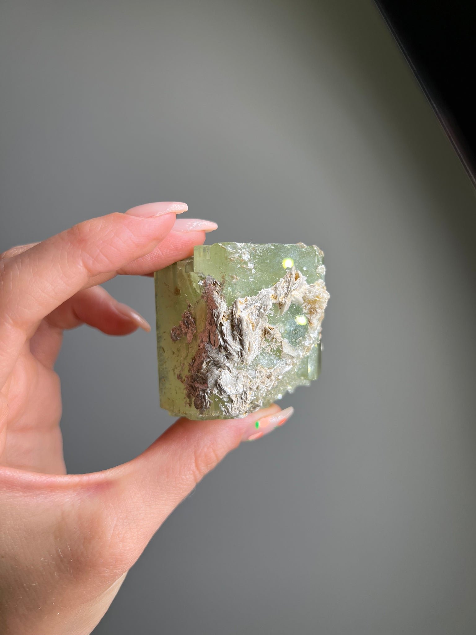 Green Beryl (Green Aquamarine) w/ Mica Specimen