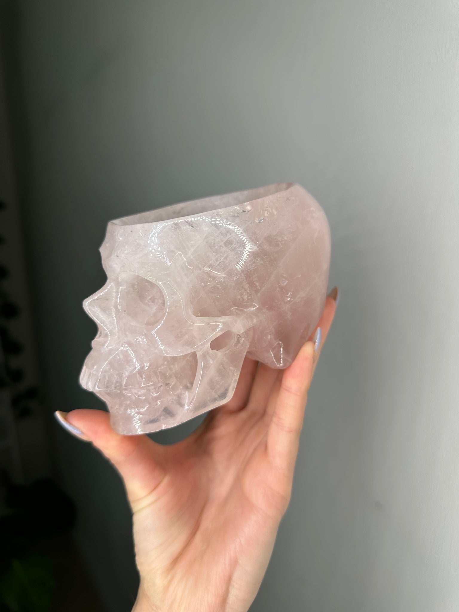 Rose Quartz Skull Bowl
