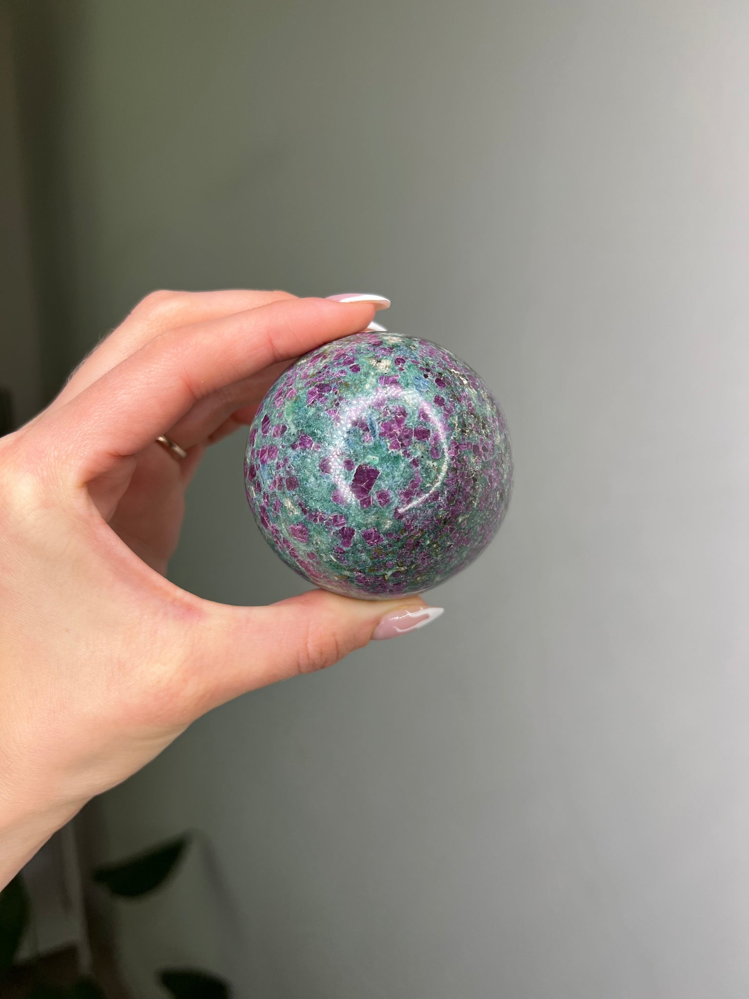 Ruby on Fuchsite Sphere
