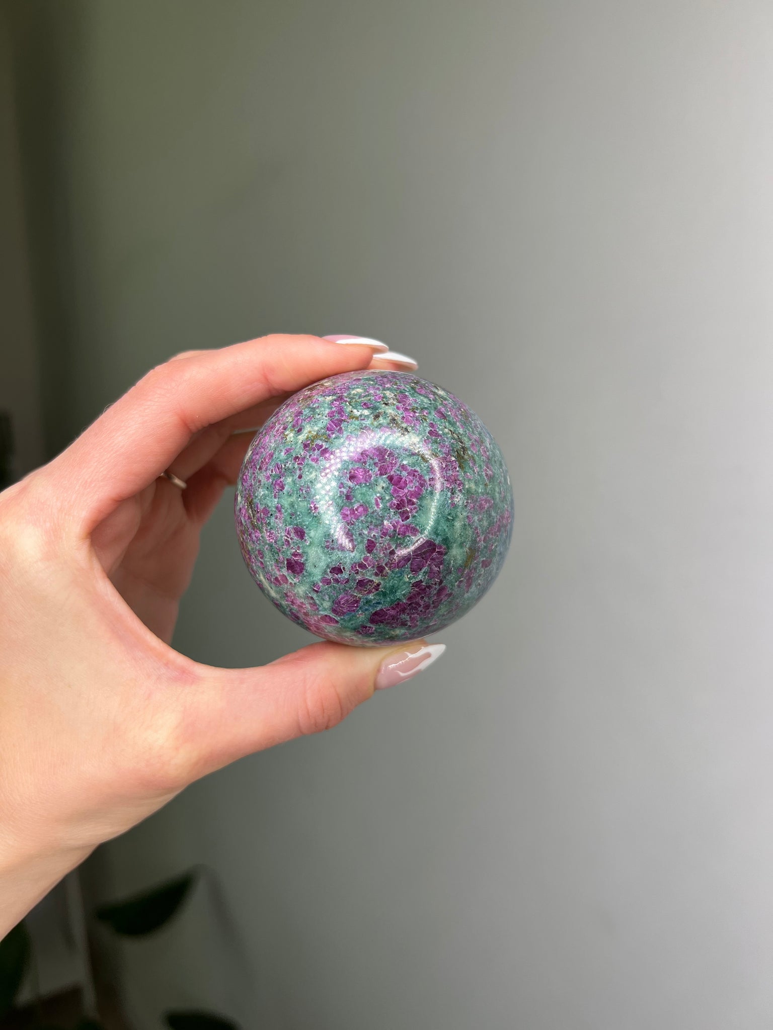 Ruby on Fuchsite Sphere