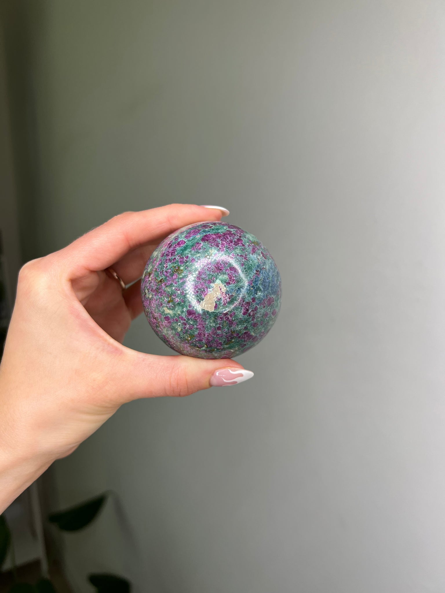 Ruby on Fuchsite Sphere