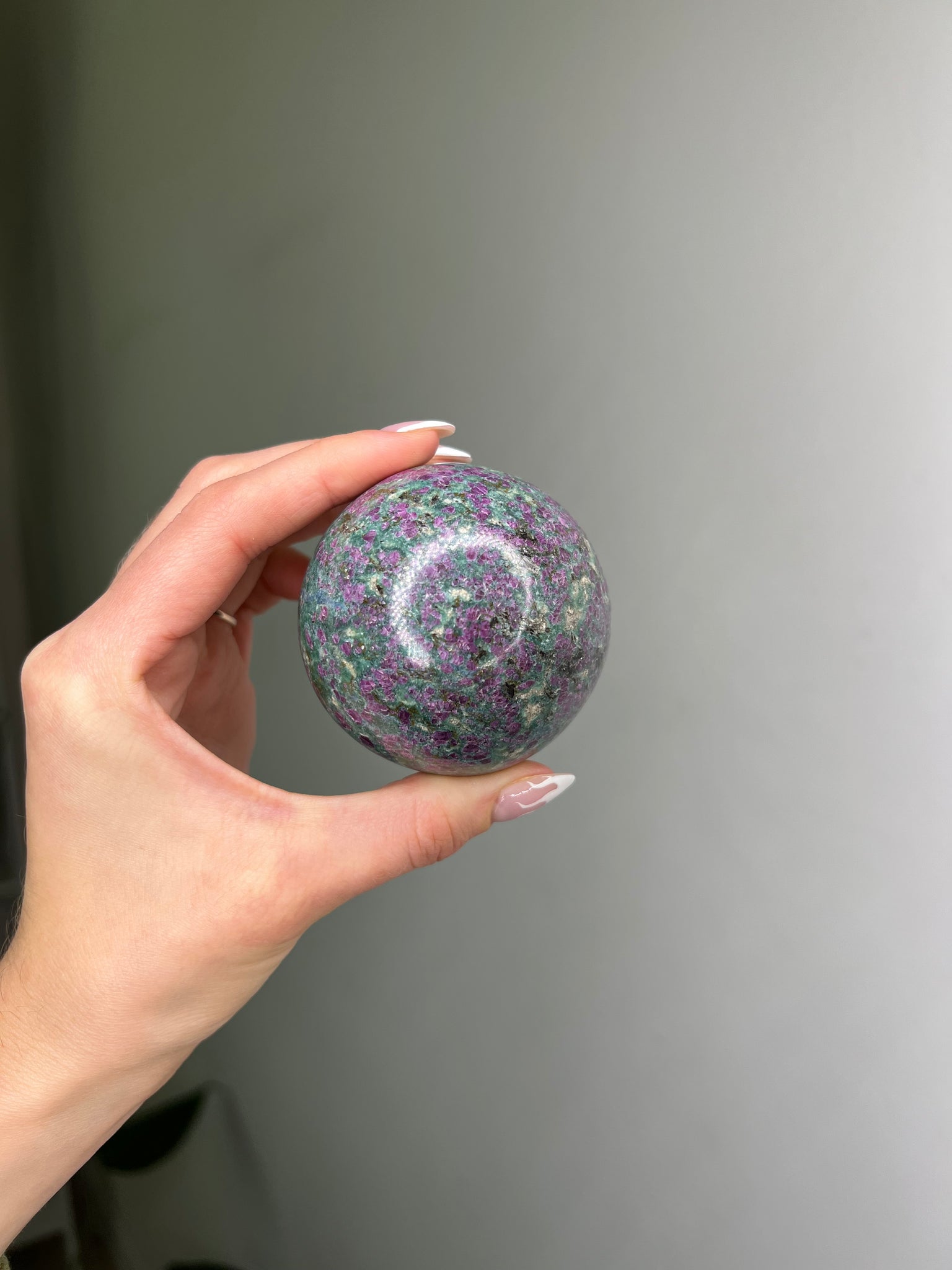 Ruby on Fuchsite Sphere