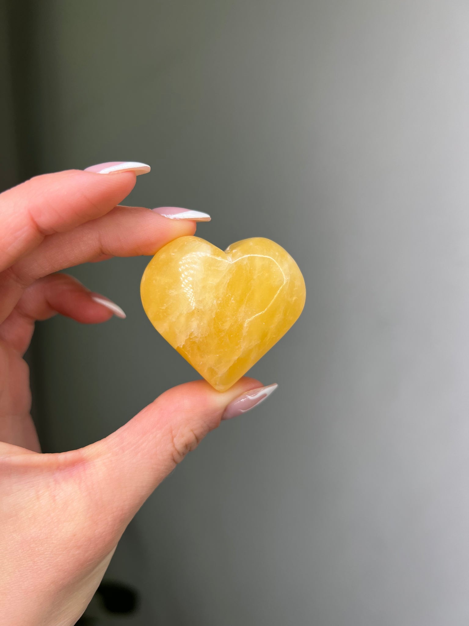 Orange Calcite Heart