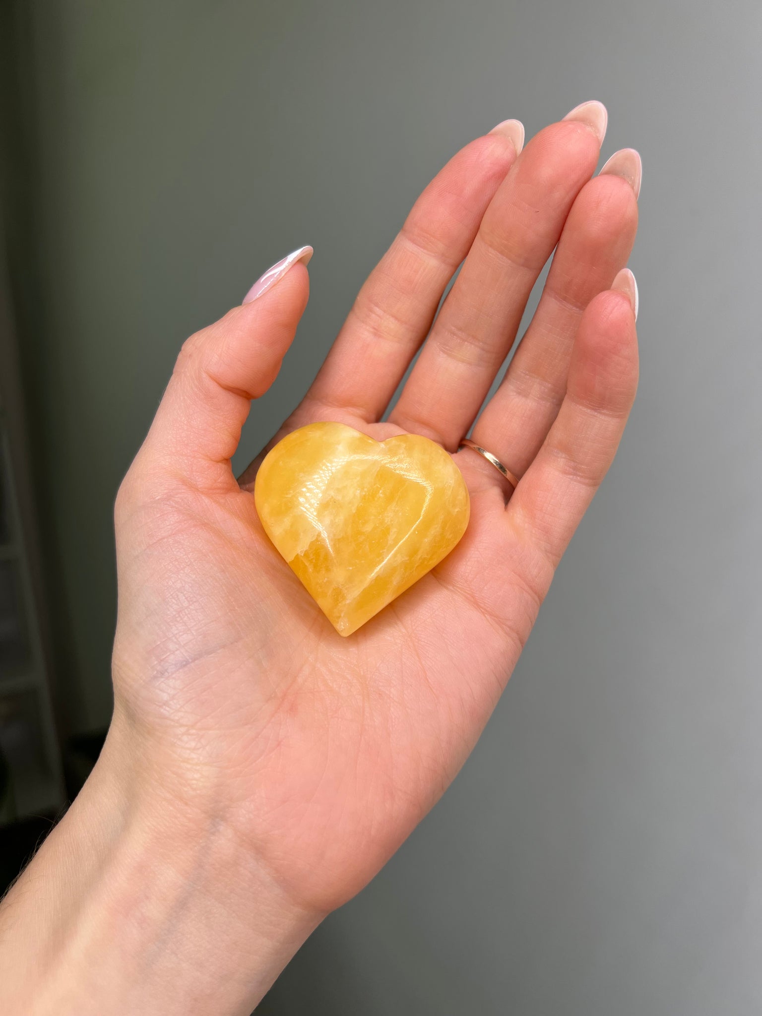Orange Calcite Heart