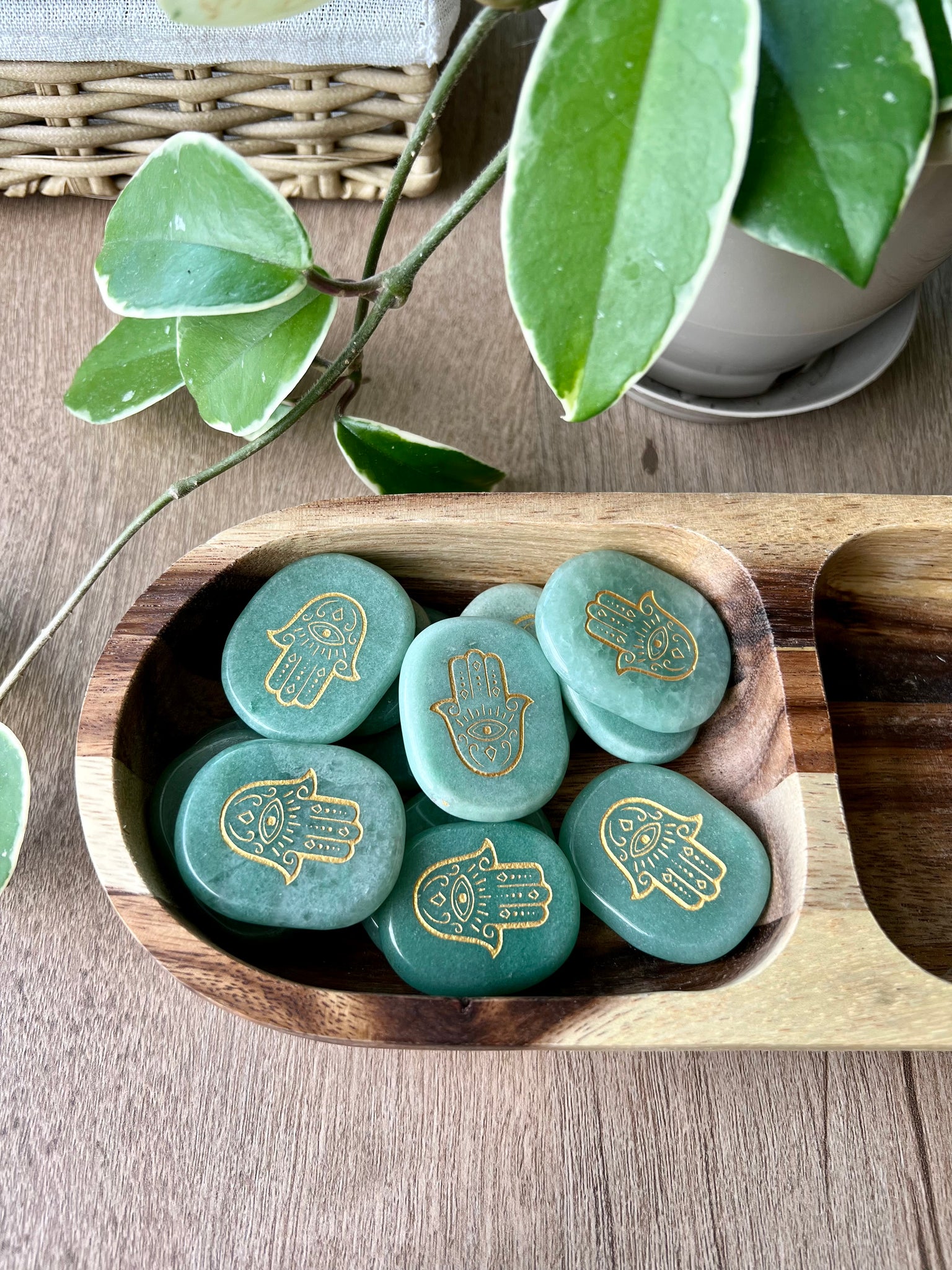 Green Aventurine Hamsa Hand Coin - Add-on