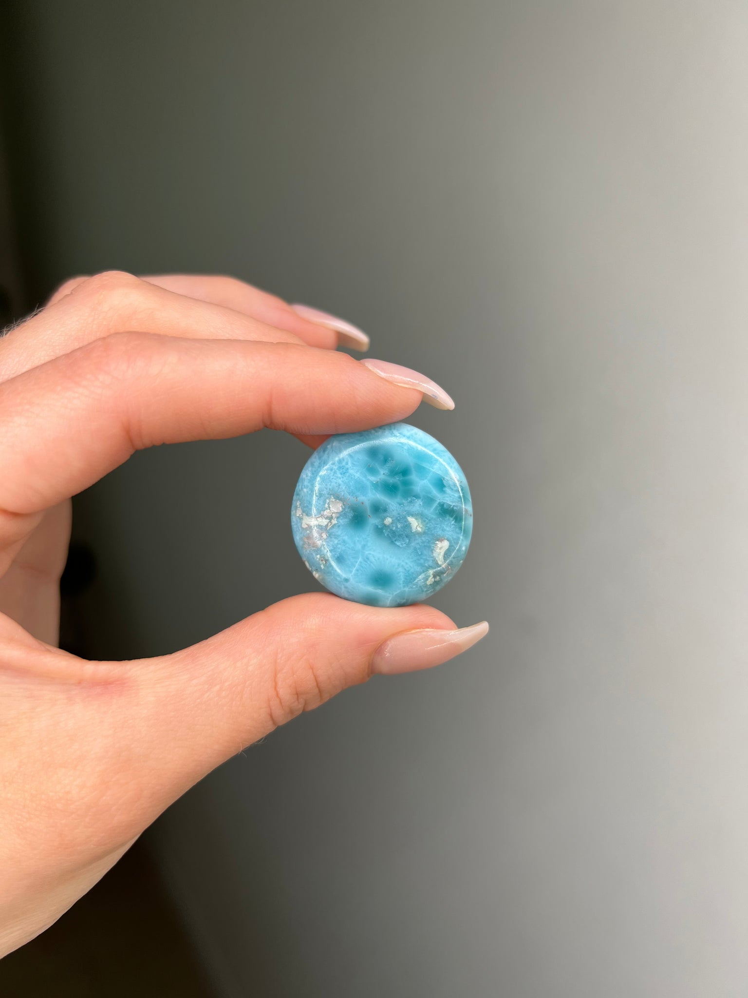 Round Larimar Palmstone
