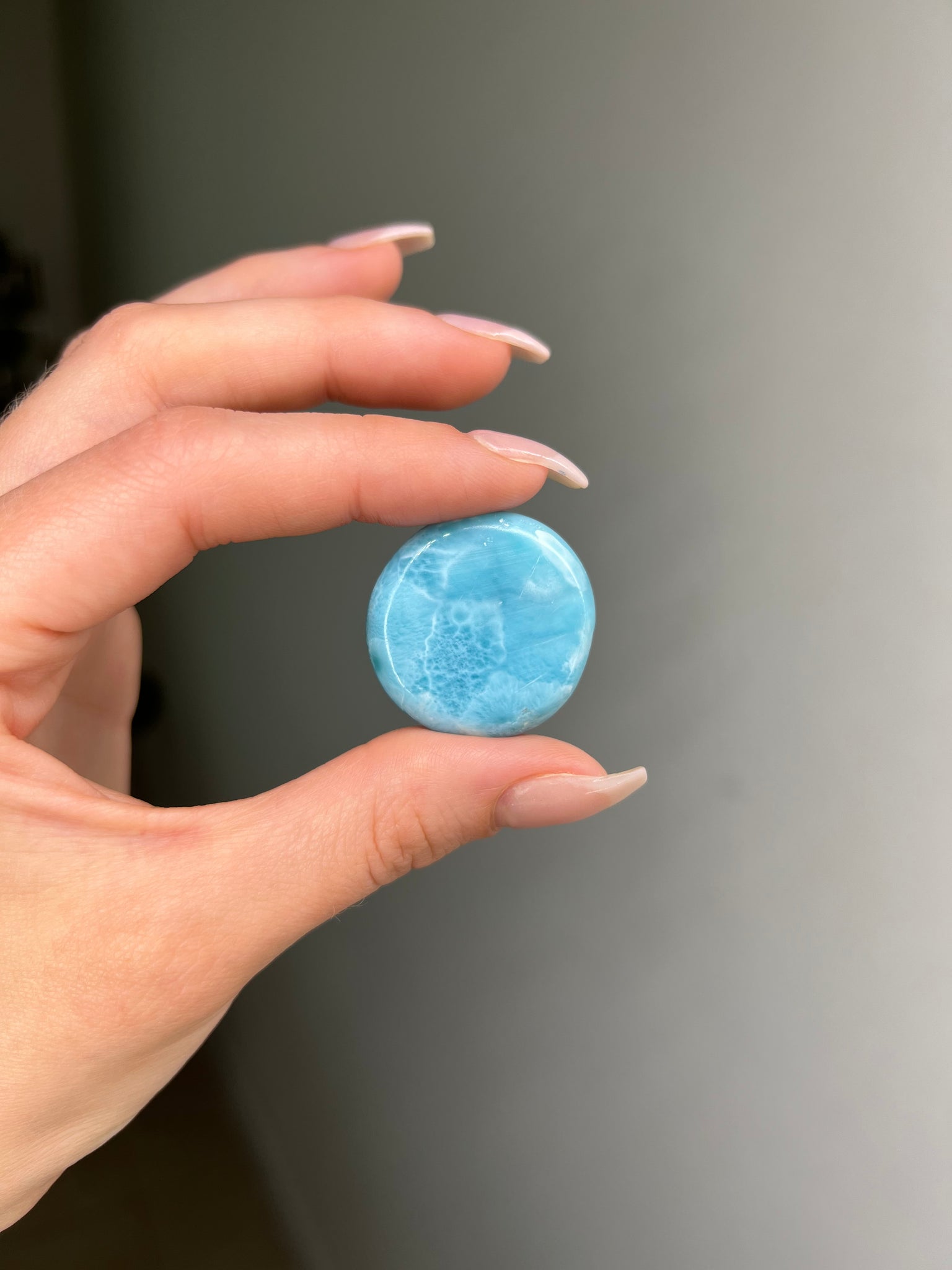 Round Larimar Palmstone