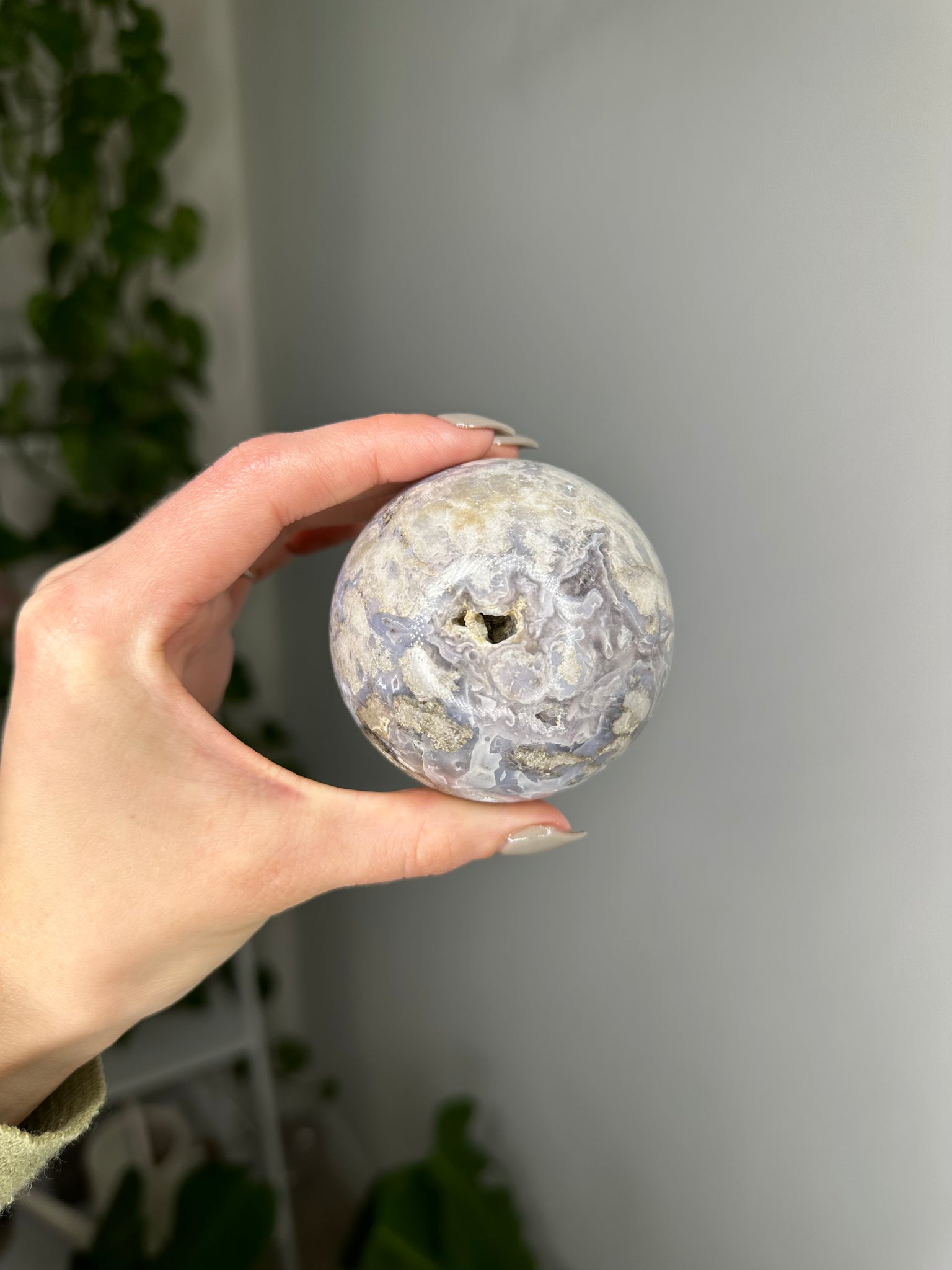 Blue Flower Agate Sphere