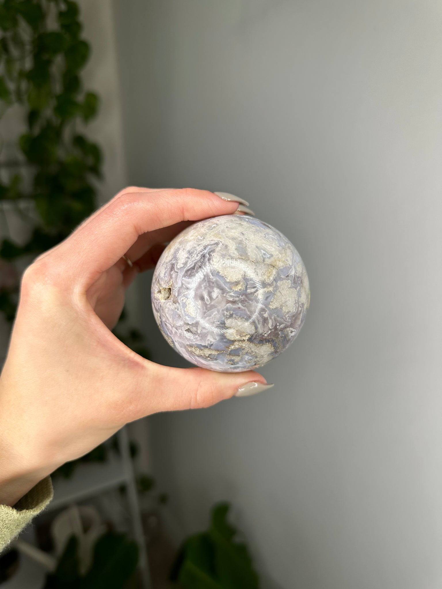 Blue Flower Agate Sphere