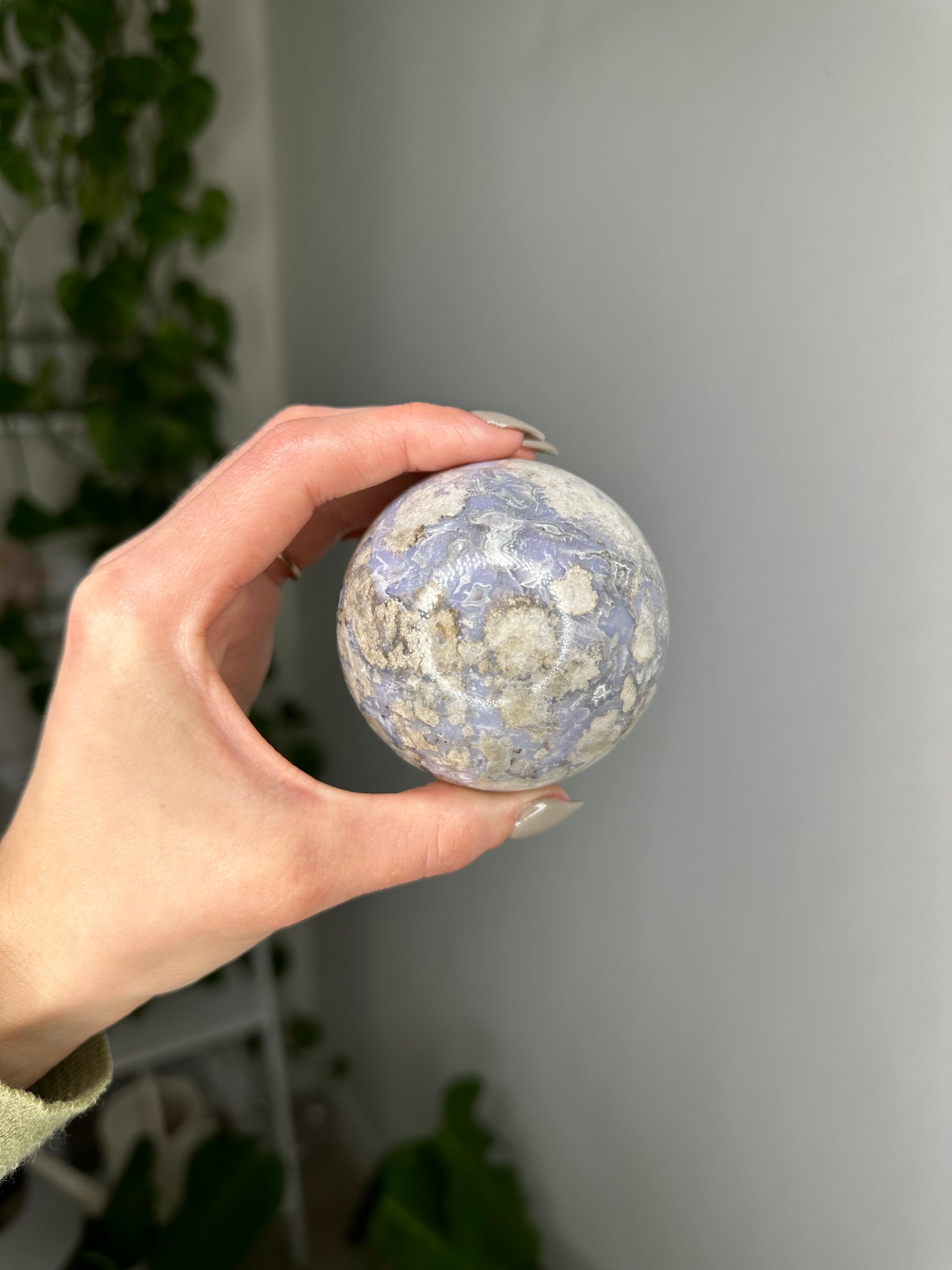 Blue Flower Agate Sphere