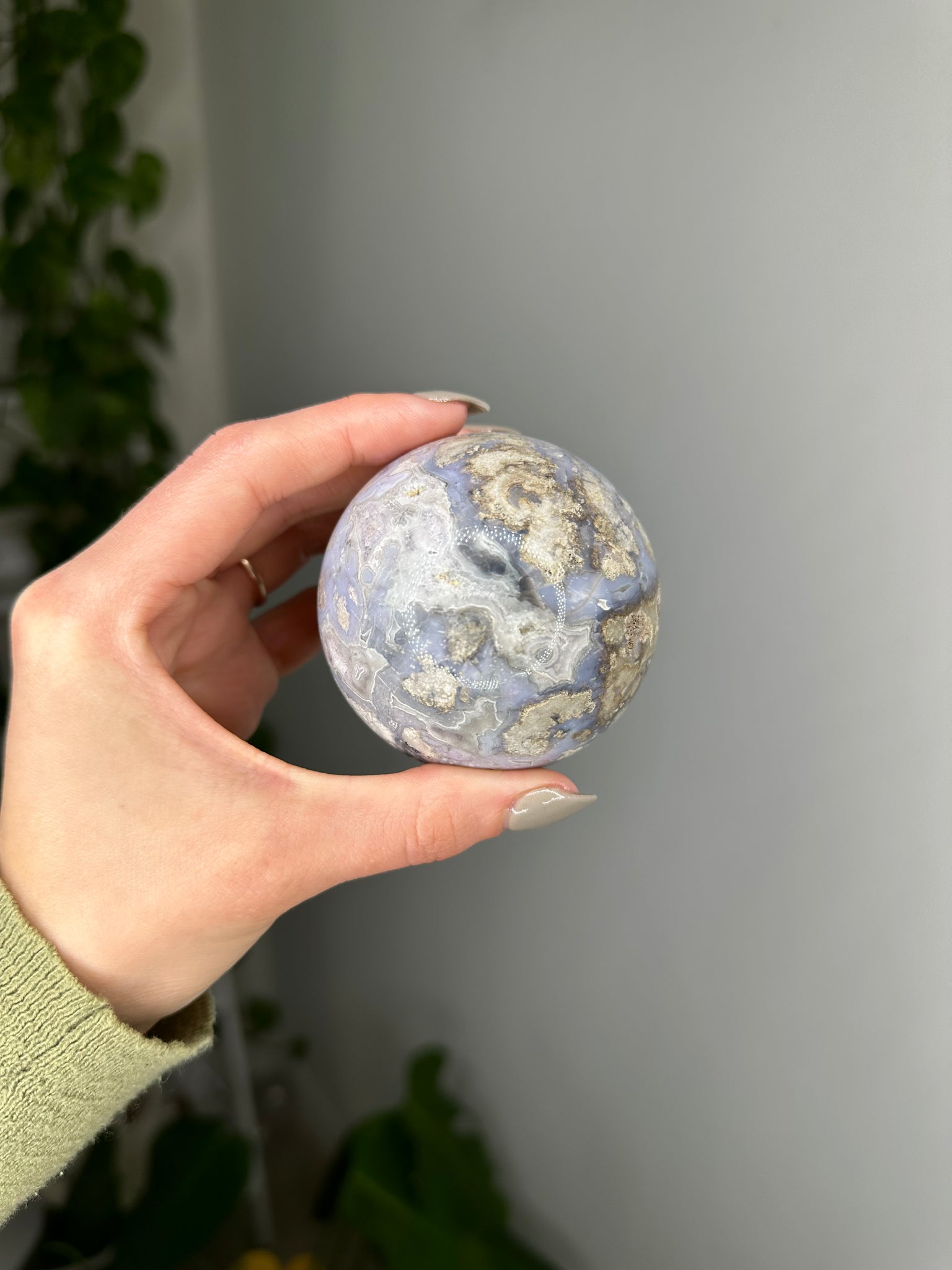 Blue Flower Agate Sphere