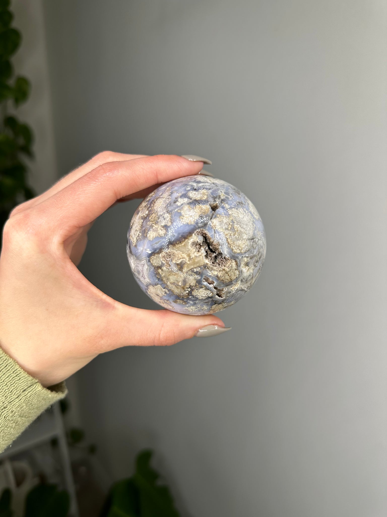 Blue Flower Agate Sphere