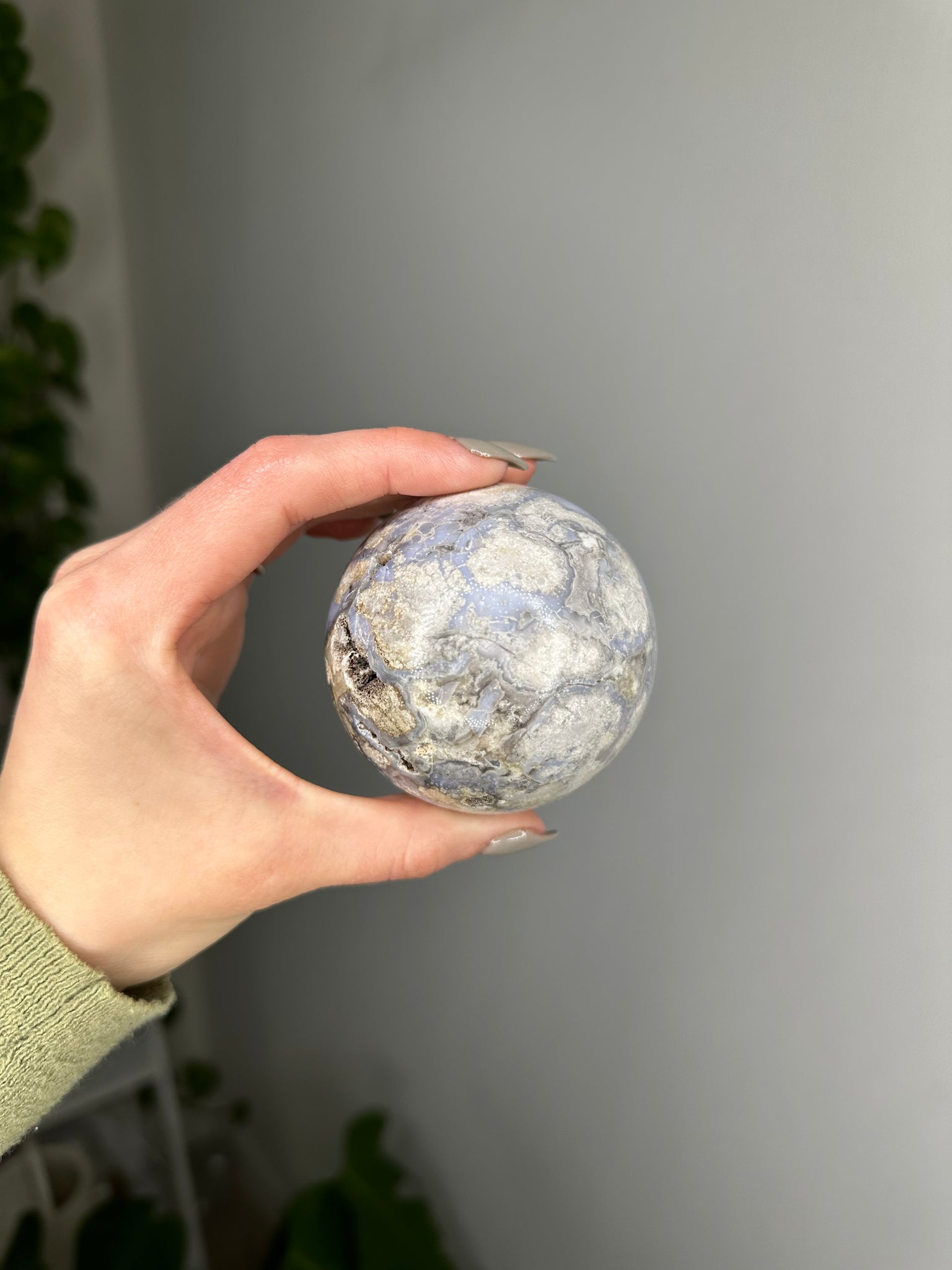 Blue Flower Agate Sphere
