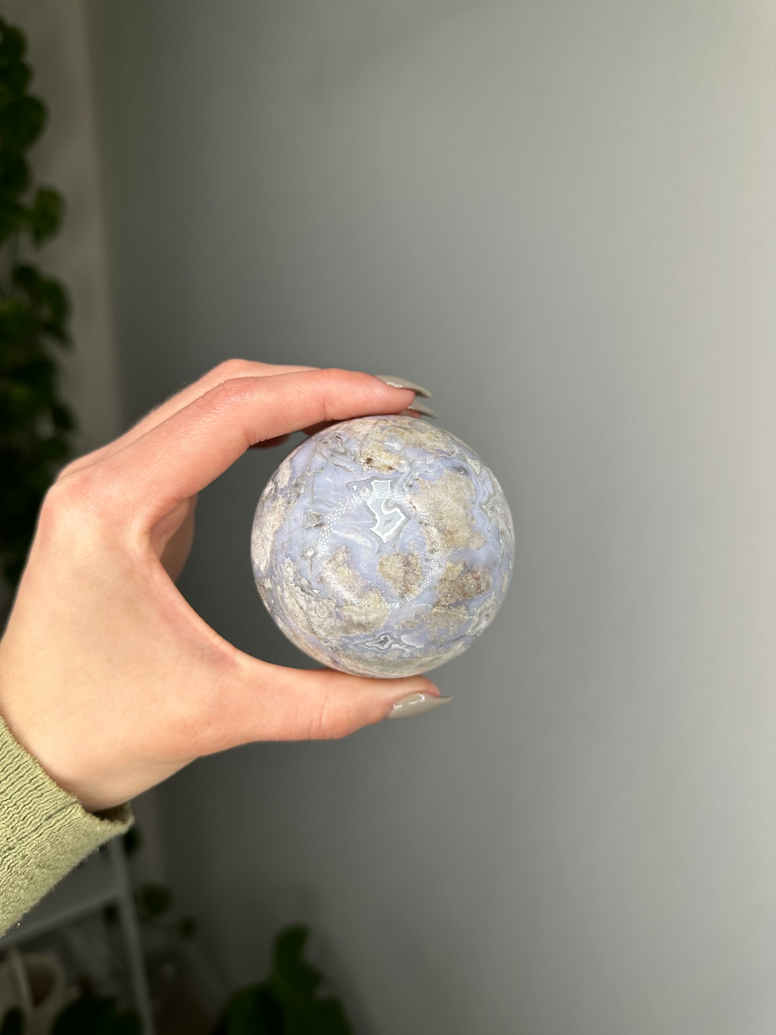 Blue Flower Agate Sphere