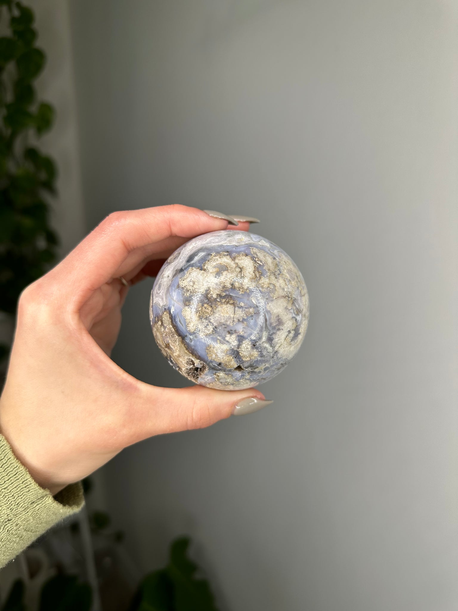 Blue Flower Agate Sphere