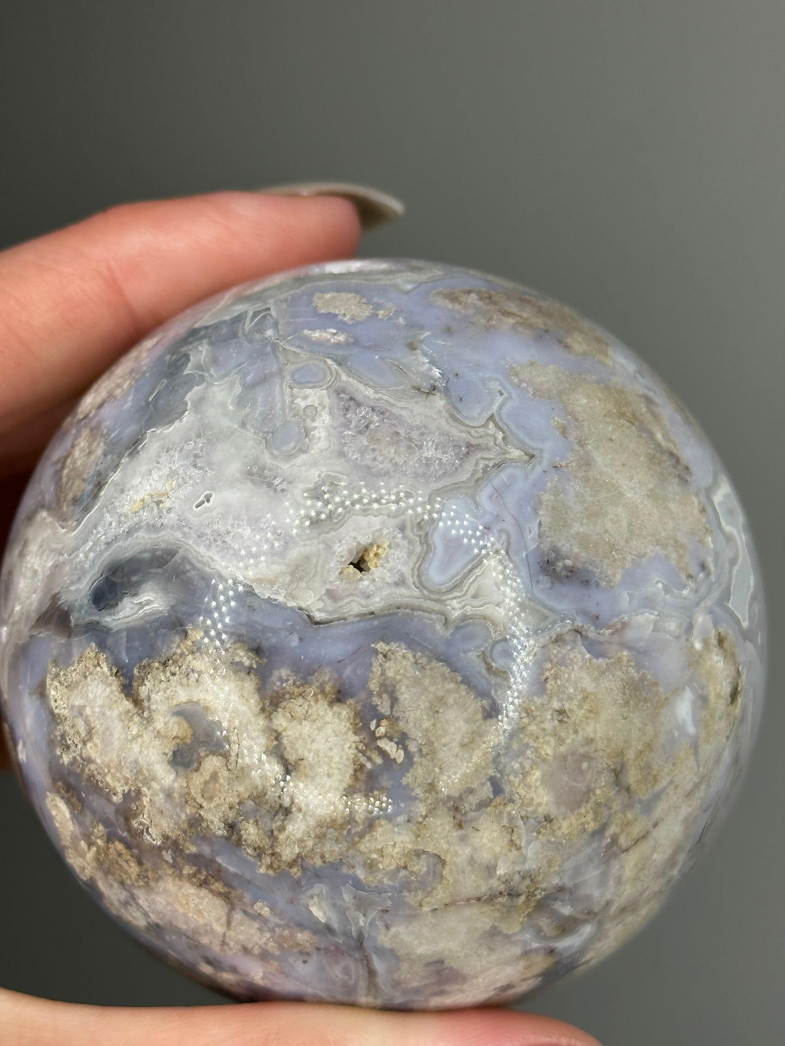 Blue Flower Agate Sphere