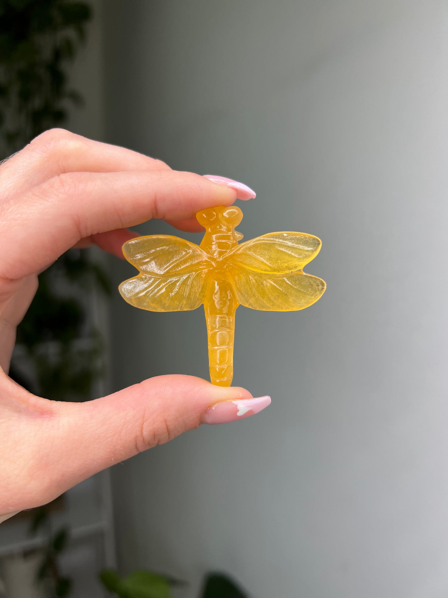 Orange Calcite Dragonfly