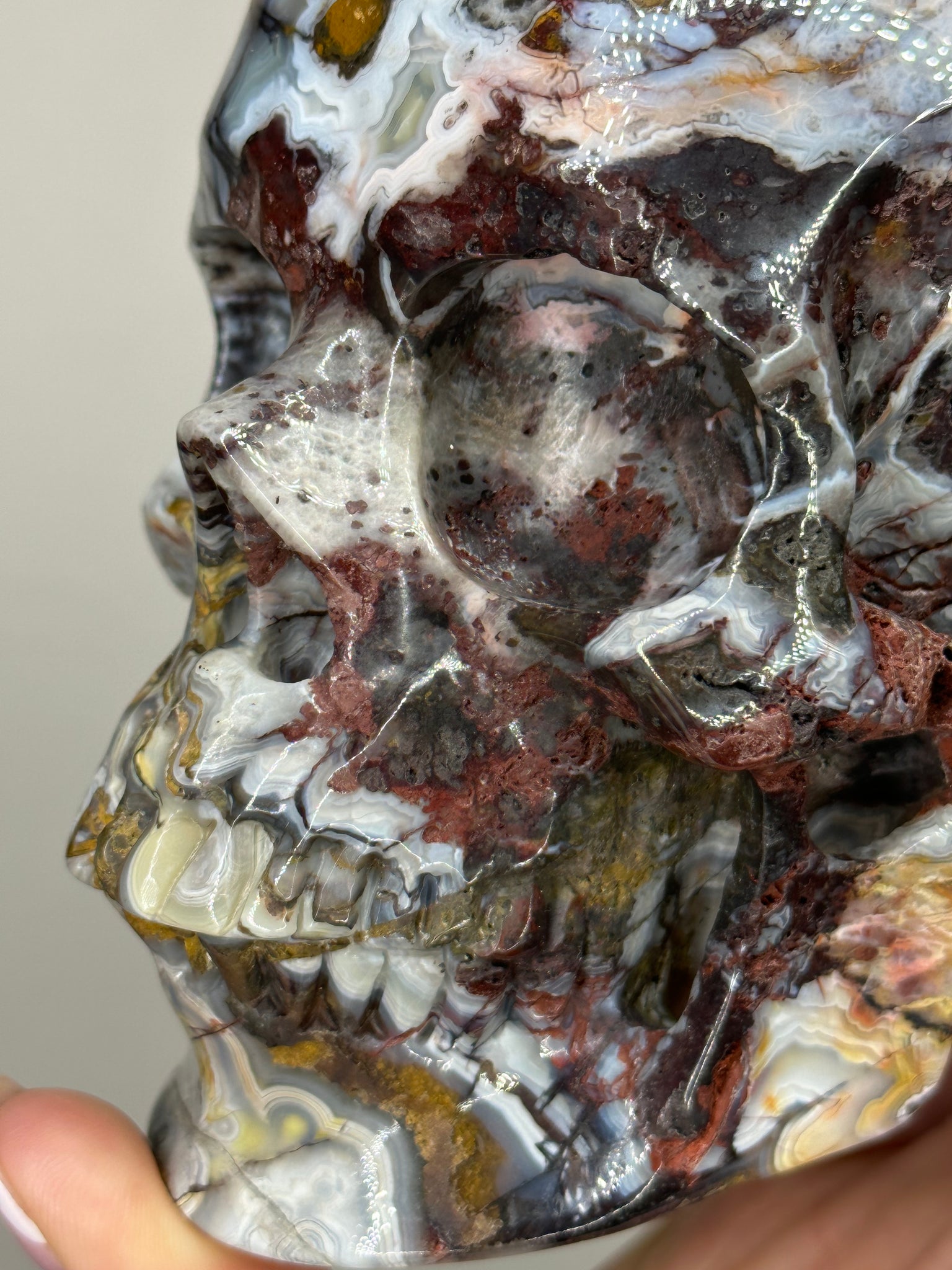 Realistic Crazy Laced Agate Skull