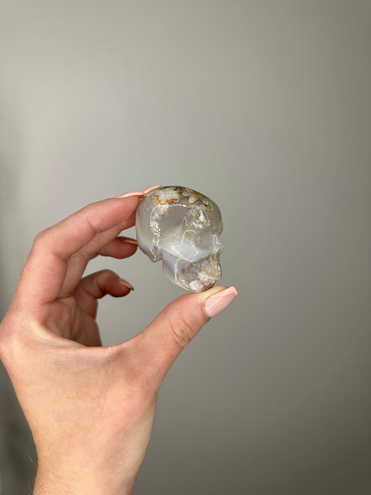 Realistic Flower Agate Skull