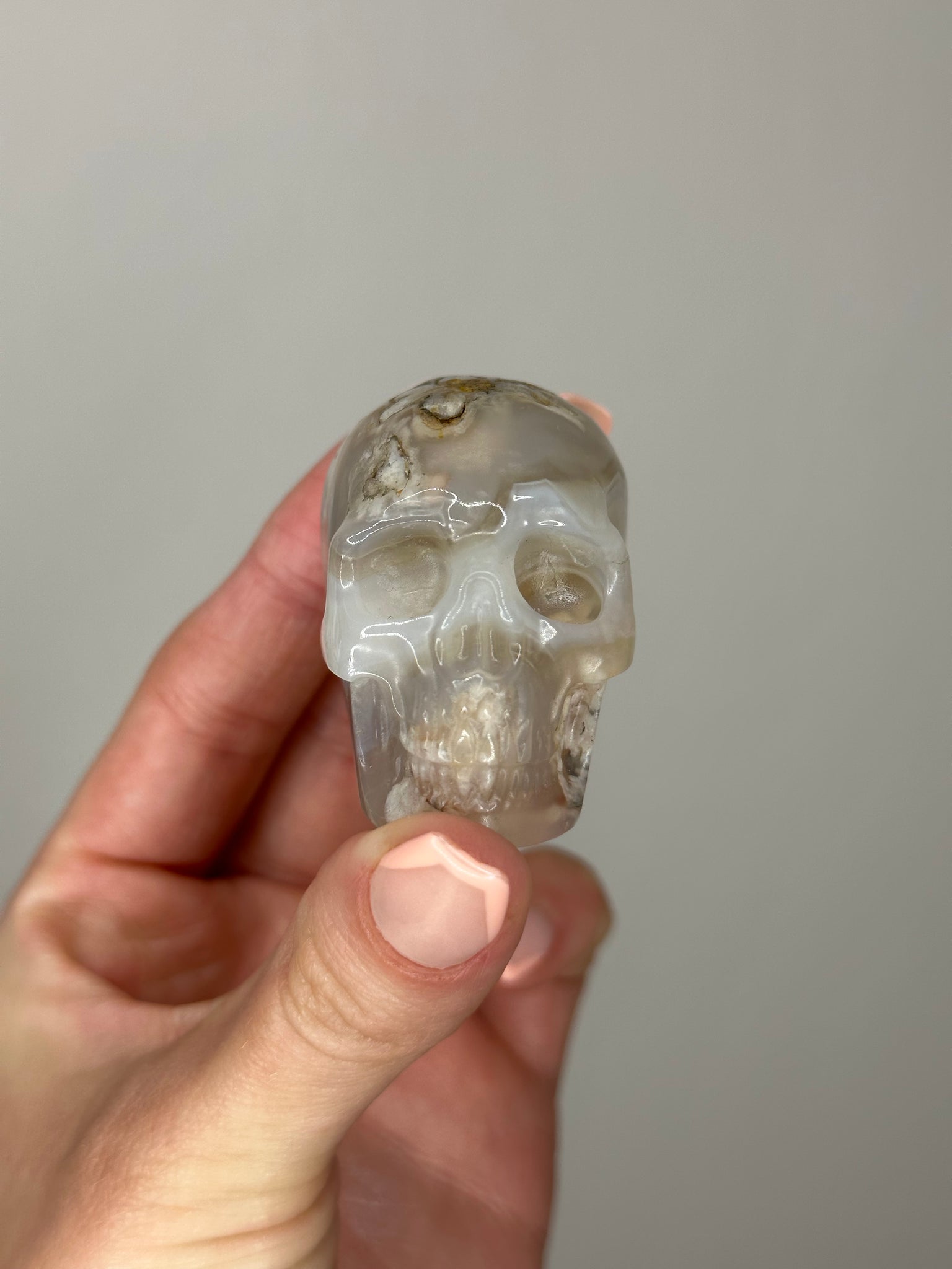 Realistic Flower Agate Skull