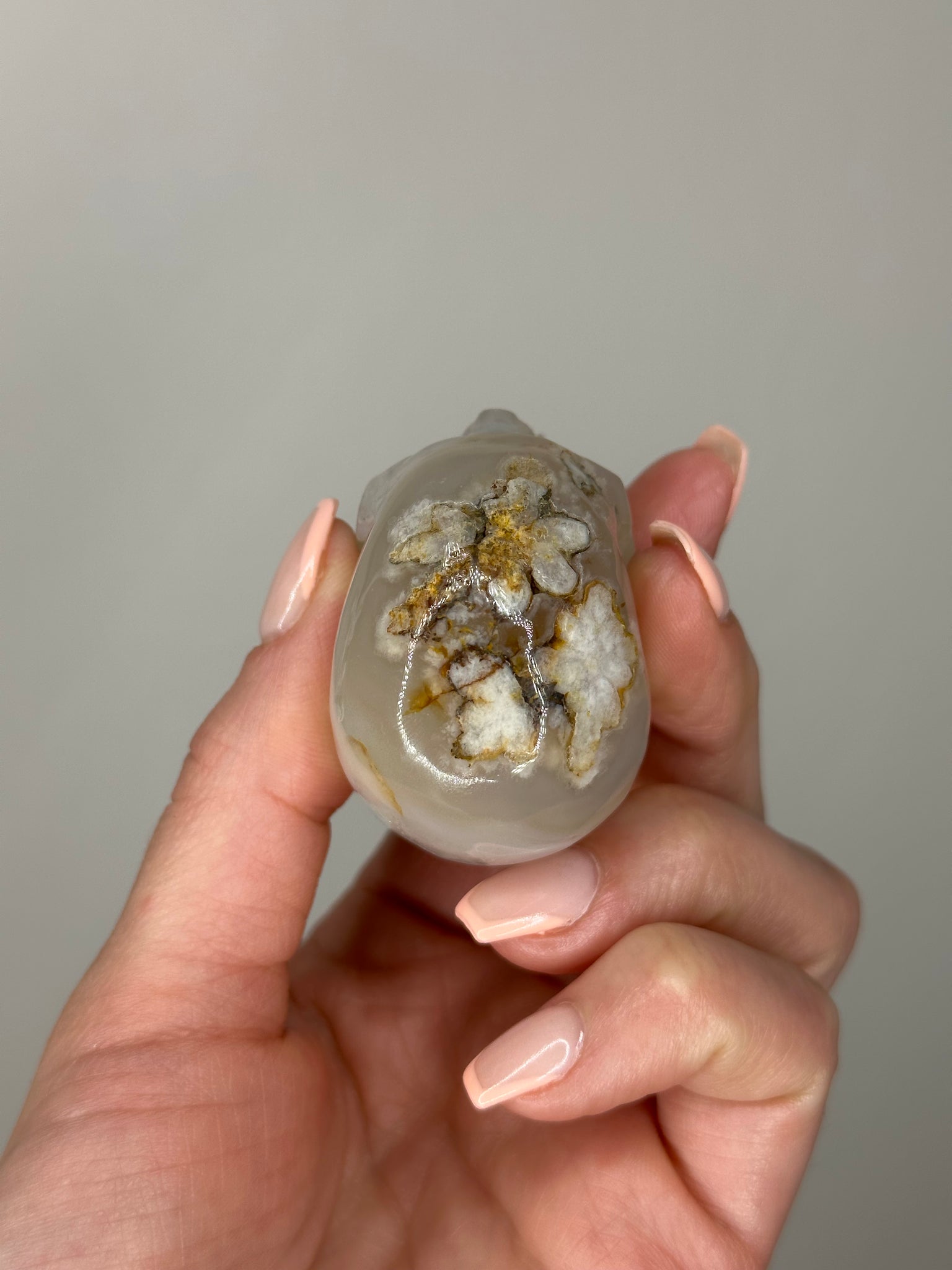 Realistic Flower Agate Skull
